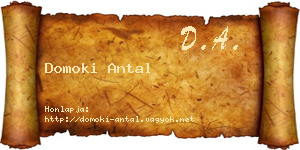 Domoki Antal névjegykártya